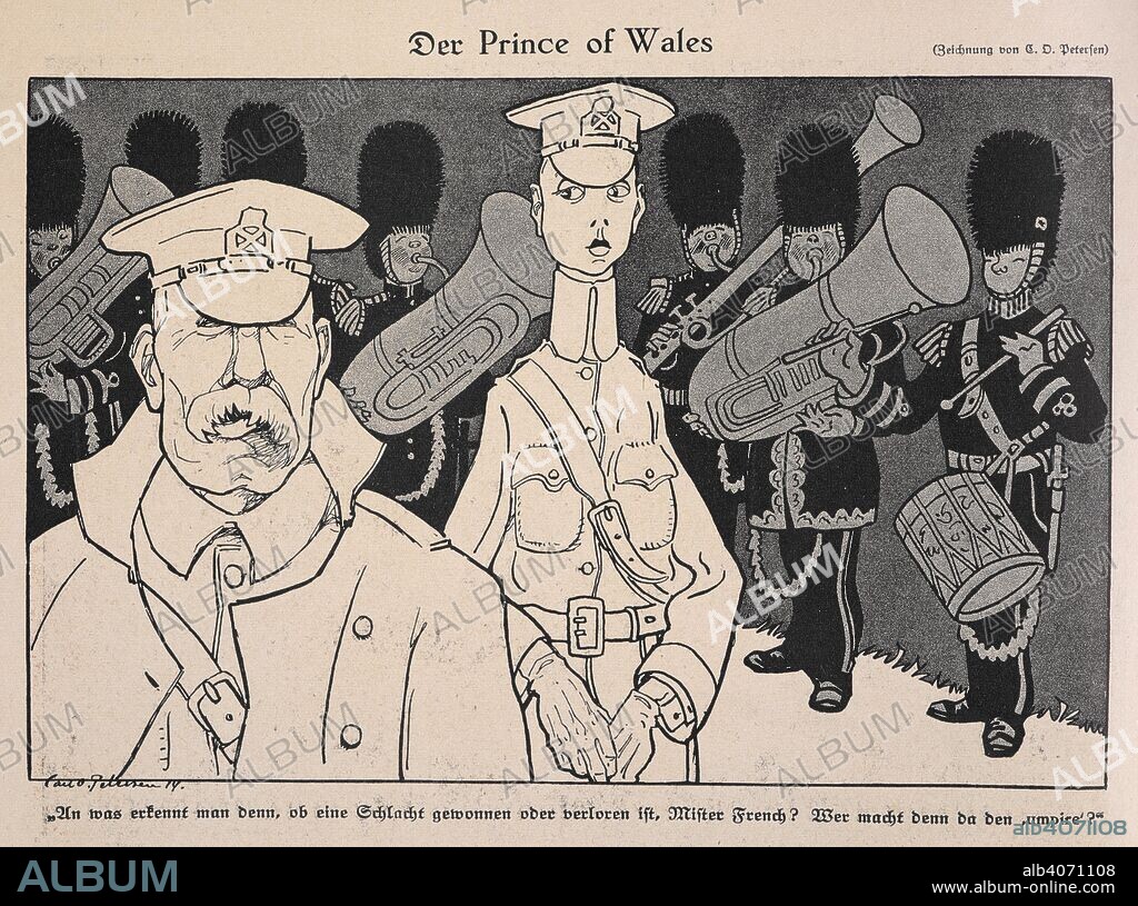 CARL OLOF PETERSEN. 'The Prince of Wales'. Edward VIII, King of Great Britain and Northern Ireland. Kriegs FlugblÃ¤tter des Simplicissimus. Munich, 1914. Source: Simplicissimus 01/12/1914 page 472 volume 19, issue 35,.