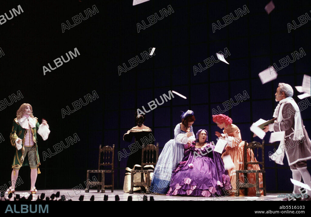 MOLIERE , JEAN BAPTISTE. DRAMATURGO FRANCES . 16232 - 1673. " LAS MUJERES SABIAS " , REPRESENTACION TEATRAL EN MADRID , AÑO 1999. VERSION DE ADOLFO MARSILLACH.
