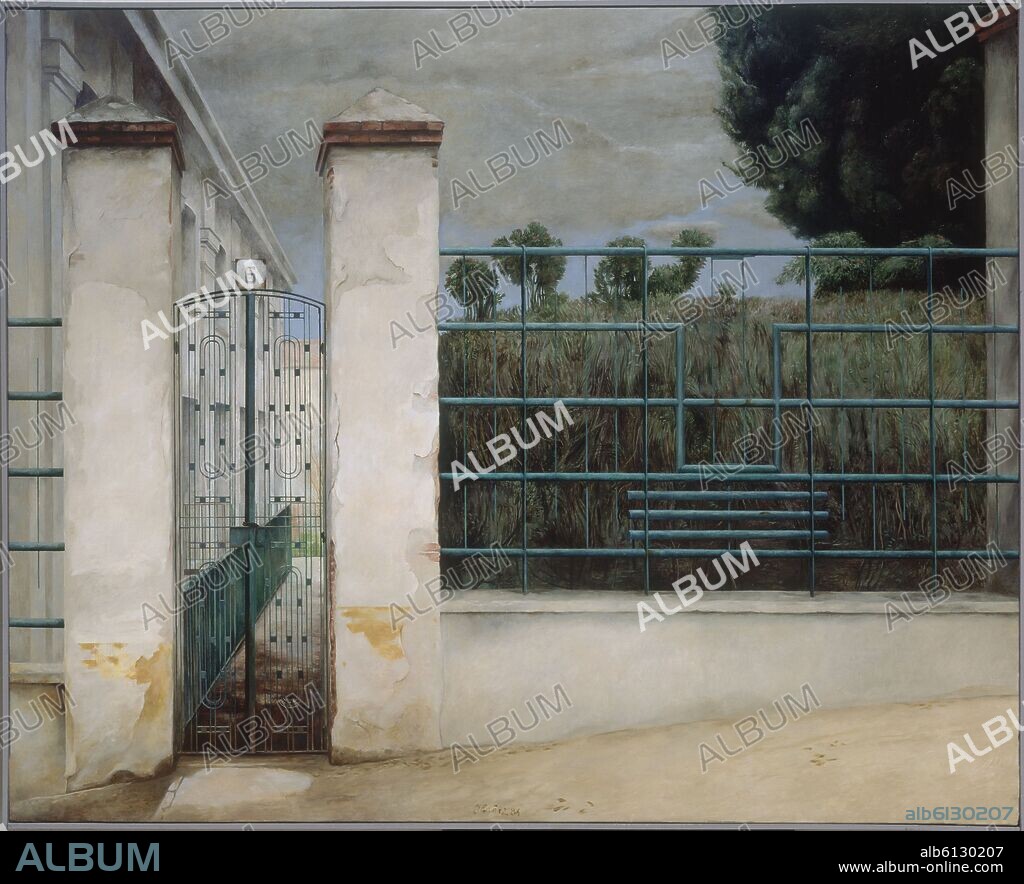 JESUS IBAÑEZ (1947-). VERJA PRINCIPE PIO-1984-O/L-81X100 CM.