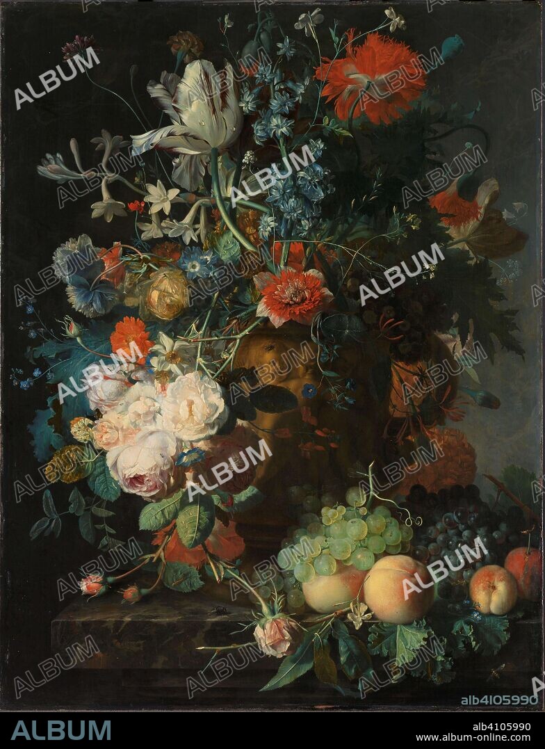 JAN VAN HUYSUM. Still Life with Flowers and Fruit. Dating: c. 1721. Measurements: h 81 cm × w 61 cm; d 9 cm.