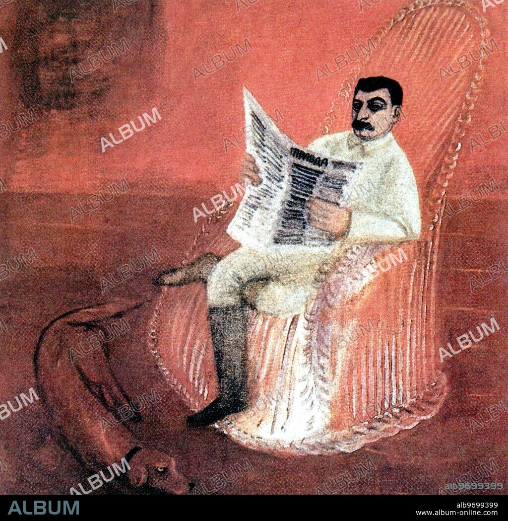 Caricature of Joseph. V. Stalin by Artist G. Rublev, at Tretyakov Gallery. Supplied By: SCRSS - Society for Co-operation in Russian & Soviet Studies.