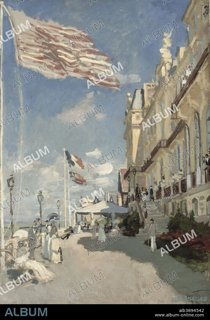 CLAUDE MONET. Hôtel des roches noires. Trouville. Date/Period: 1870. Painting. Oil on canvas. Height: 810 mm (31.88 in); Width: 580 mm (22.83 in).