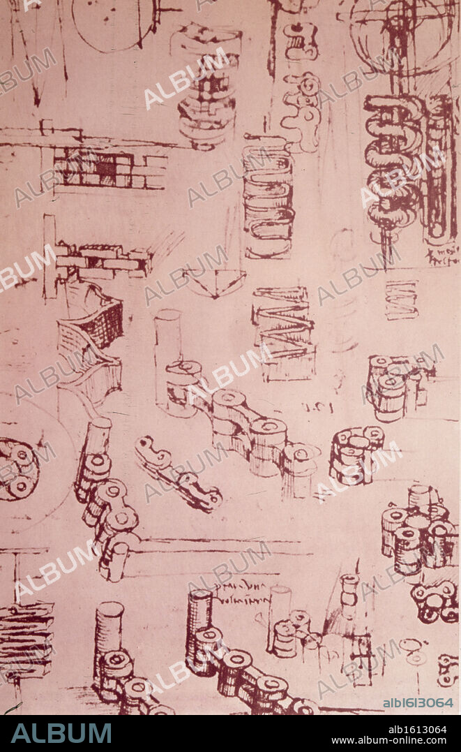 Mechanical Drawings #4  Leonardo da Vinci  1452-1519 Florentine.