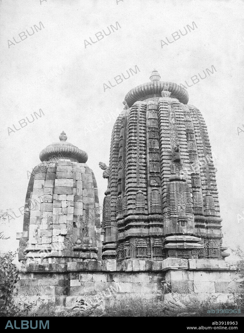 Lingaraj temple, Bhubaneswar, Orissa,  India, 1905-1906. View of the temple of the Hindu god Shiva.