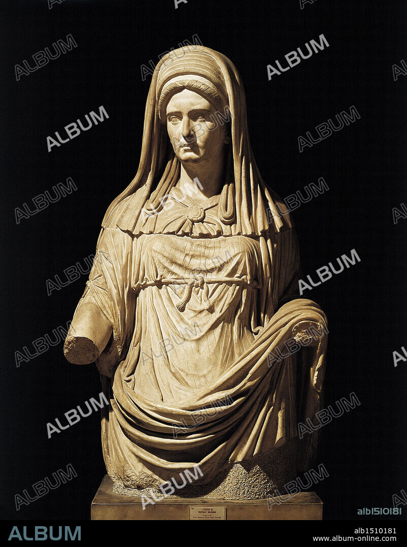 Roman civilization, 2nd century A.d. Bust of Chief Vestal (Virgo Vestalis Maxima).