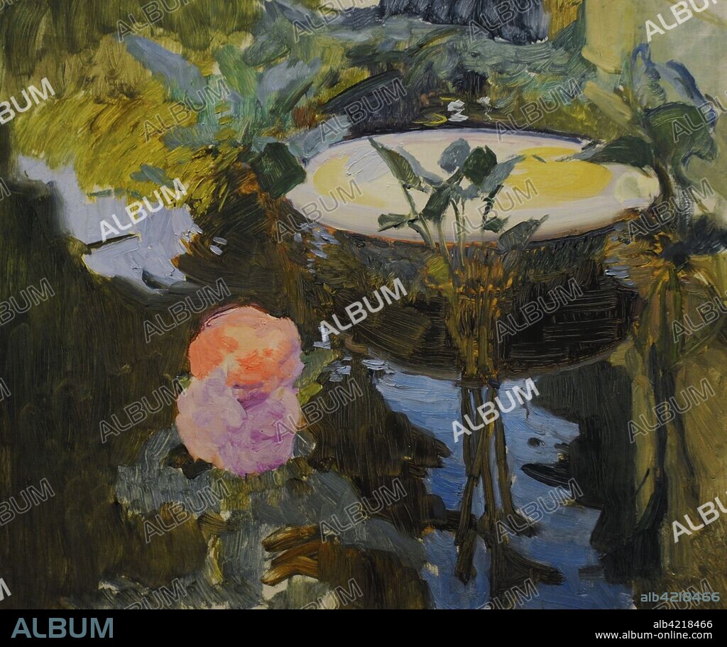 Joaquín Sorolla y Bastida (1863-1923). Pintor español. Balsa del Jardín de la Casa de Sorolla, hacia 1918. Oleo sobre lienzo, 55 x 65 cm. Museo Sorolla. Madrid. España.