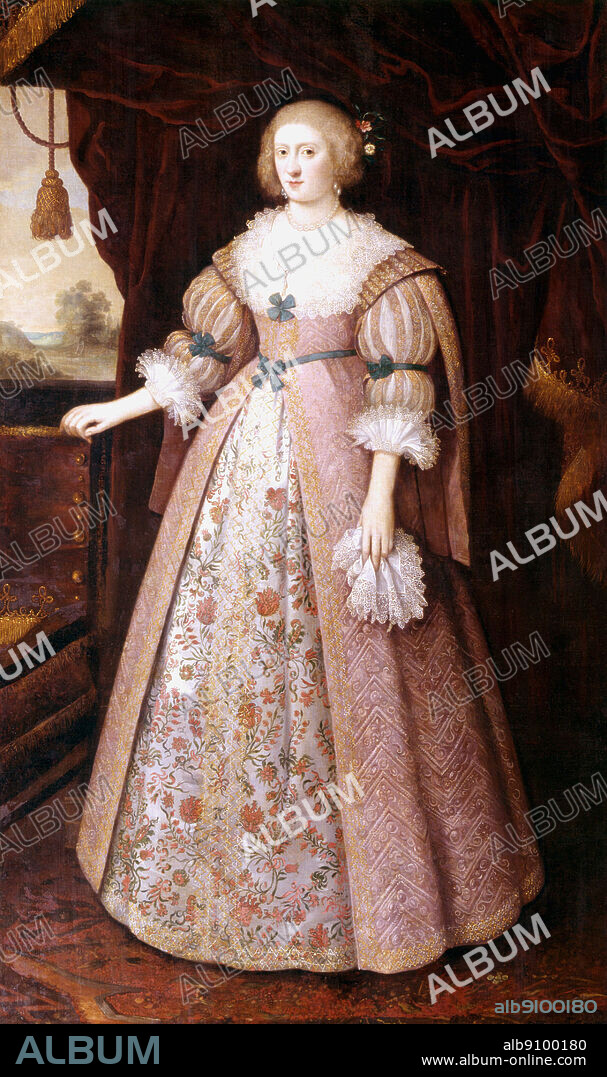 Lady Catherine Howard, Countess of Salisbury, wife of Henry VIII, nicknamed the rose without a thorn.. by George Geldorp 1626. ©2006 TopFoto.