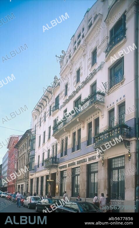Ljubljana (Slowenien), Miklosiceva Cesta. Blick in den Straßenzug. Foto, Mai 1996.