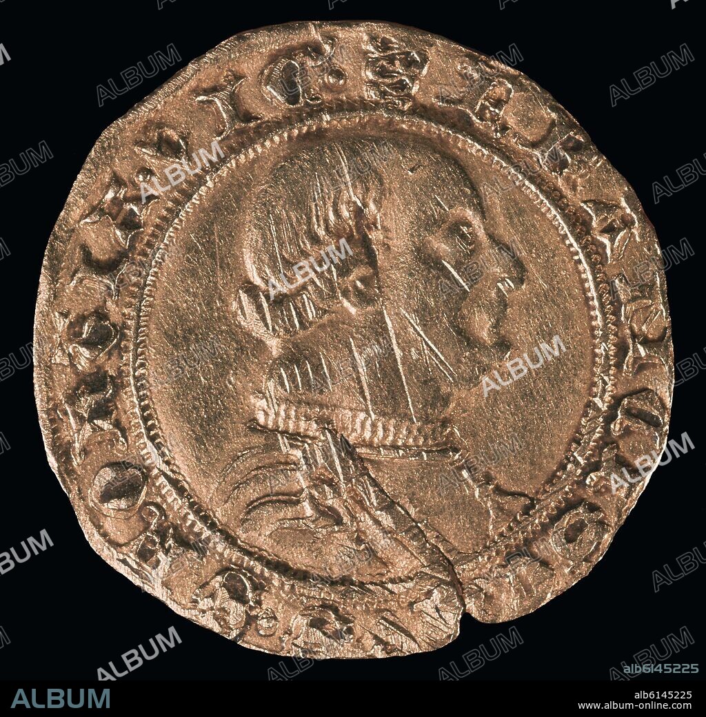 MONEDA DUCADO DE FRANCISCO I SFORZA ZACCA MILAN.