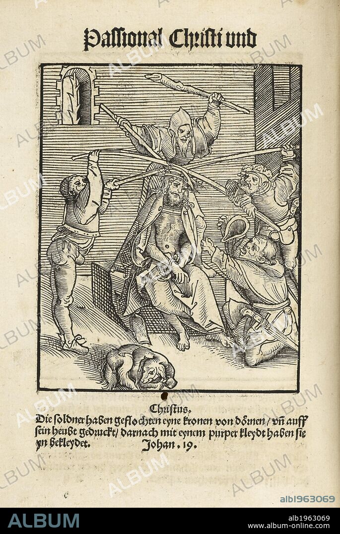 Illustrated page from Martin Luther's 'Passional Christi und Antichristi'. Passional Christi und Antichristi. Wittenburg, 1521. Source: C.53.c.6 A2v. Language: Latin.