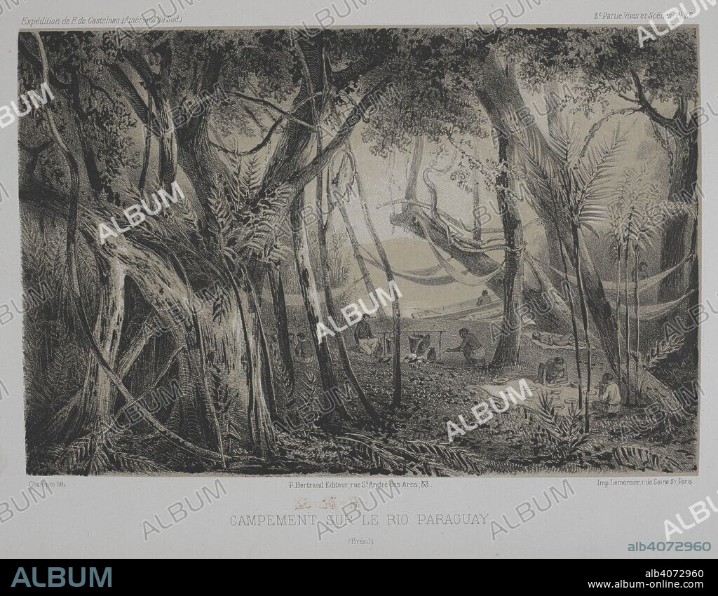 LAPORTE, FRANCIS L. DE, COUNT DE CASTEINAU. Rio Javari.  Pays des Indiens Cocamas. (Haut Amazone (Perou).  Rio Javari. Country of Cocamas Indians. ExpeÌdition dans les parties centrales de l'AmeÌrique du Sud, de Rio de Janeiro a Lima, et de Lima au Para; exeÌcuteÌe par ordre du Gouvernement FrancÌ§ais pendant les anneÌes 1843 aÌ€ 1847, sous la direction de Francis de Castelnau. pt. 6. Botanique. (Chloris andina. Essai d'une flore de la reÌgion alpine des CordilleÌ€res ... Par H. A. Weddell. [With plates.]. 1843. Source: 1295.i.1 plate 58.