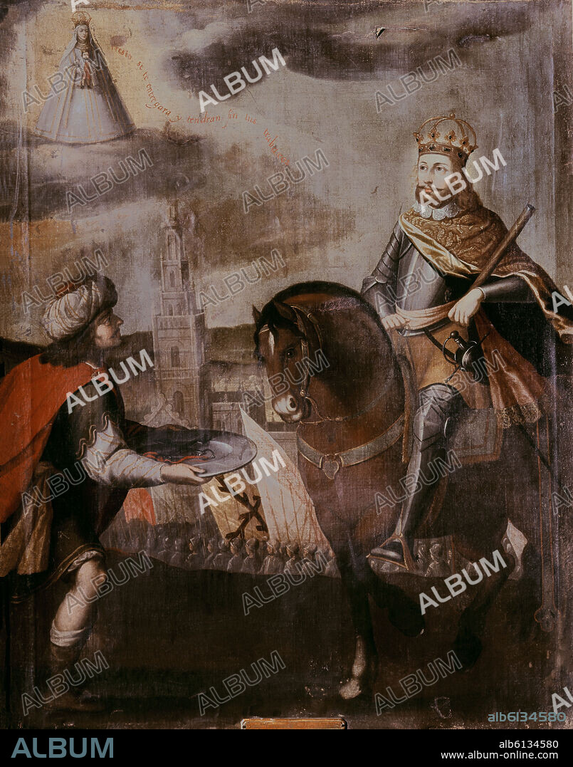 GREGORIO VASQUEZ DE ARCE Y CEBALLOS (1638-1711). EL REY MORO ENTREGA LAS LLAVES DE SEVILLA A SAN FERNANDO - SIGLO XVII.