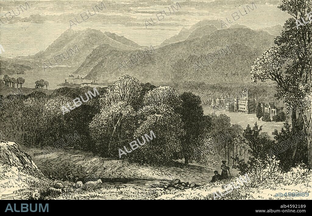 'Taymouth Castle', 1898. Taymouth Castle near Kenmore, Perth and Kinross on the banks of the river Tay in the  Grampian Mountains is said to be haunted.  From "Our Own Country, Volume V". [Cassell and Company, Limited, London, Paris & Melbourne, 1898].