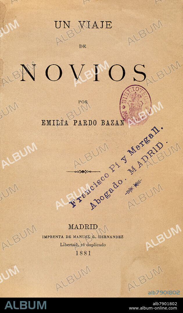 EMILIA PARDO BAZAN (1851-1921). UN VIAJE DE NOVIOS 1881.