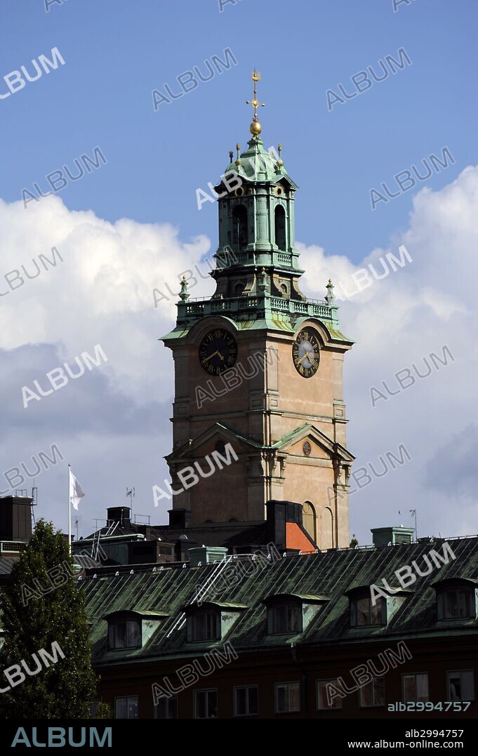 Suecia. Estocolmo. Vista de la Torre de la Catedral de San Nicolás.