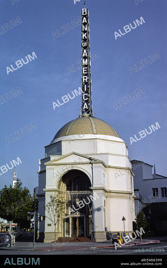 1970s United States -  Bank of America,Westwood Boulevard and Kinross, Westwood, California 1977.