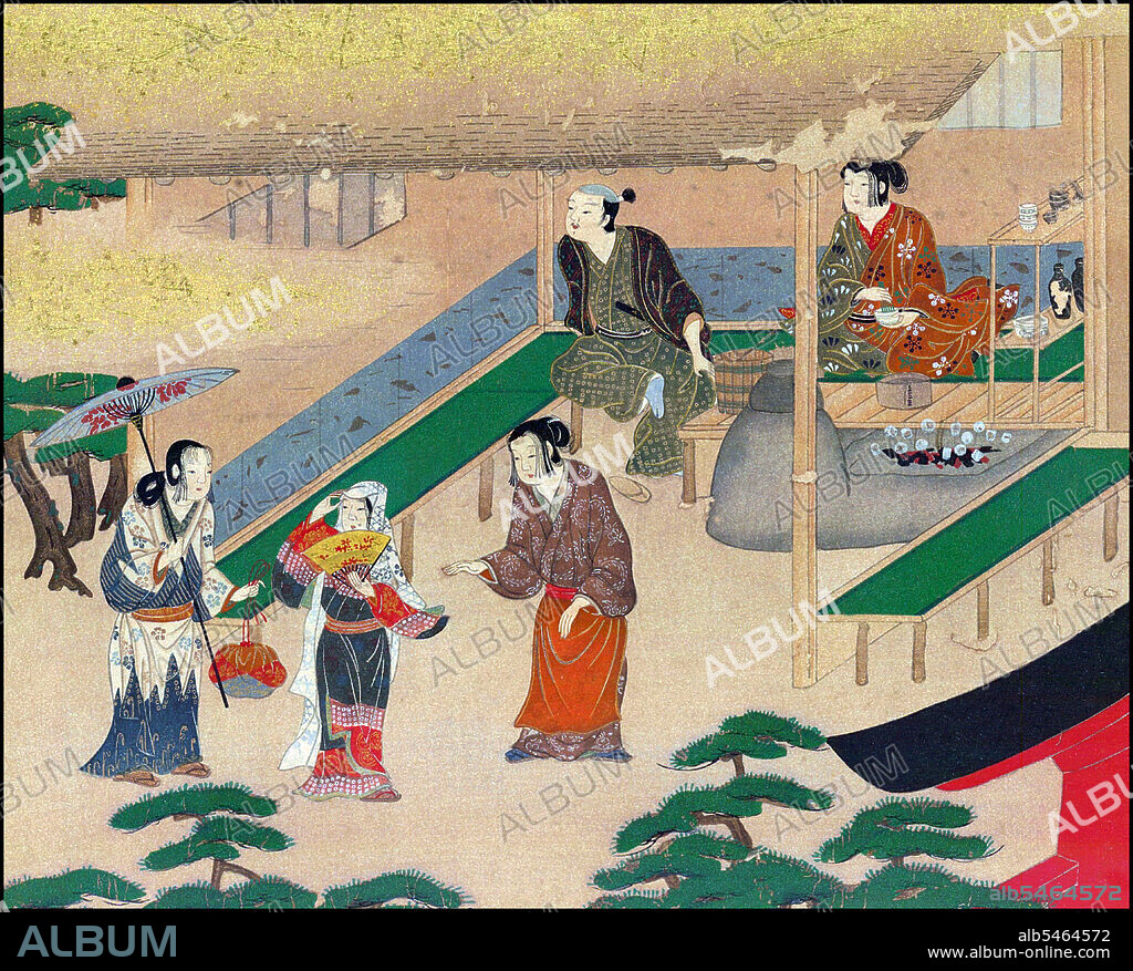 Yamato-e is a style of Japanese painting inspired by Tang Dynasty paintings and developed in the late Heian period. It is considered the classical Japanese style. From the Muromachi period (15th century), the term Yamato-e has been used to distinguish work from contemporary Chinese style paintings (kara-e), which were inspired by Song and Yuan Dynasty Zen Buddhism paintings. The Yamato-e often tell narrative themes with text along with them, show the beauty of nature, e.g. famous places (meisho-e), and the four seasons (shiki-e). The pictures are non-symbolic and have the objective of depicting the beauty in nature. The pictures are often on scrolls that can be hung on a wall (kakemono) or handscrolls (emakimono) that could be read from right to left with the accompanying story or on a folding screen (byoubu) or panel (shouji). Although they received their name from the Yamato period (250-710 CE), Yamato-e pictures rather stand for a style and are not restricted to a particular period. Although the most famous artists painted in sumi-e style in the Muromachi period, this was not characteristic of early pictures.