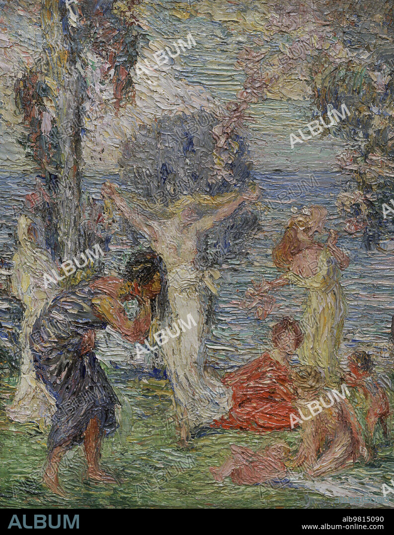Janis Rozentals (1866-1916). Latvian painter. Arcadia I, 1904-1908. Oil on canvas and cardboard, 28,6 x 23,5 cm. Detail. Latvian National Museum of Art. Riga. Latvia.