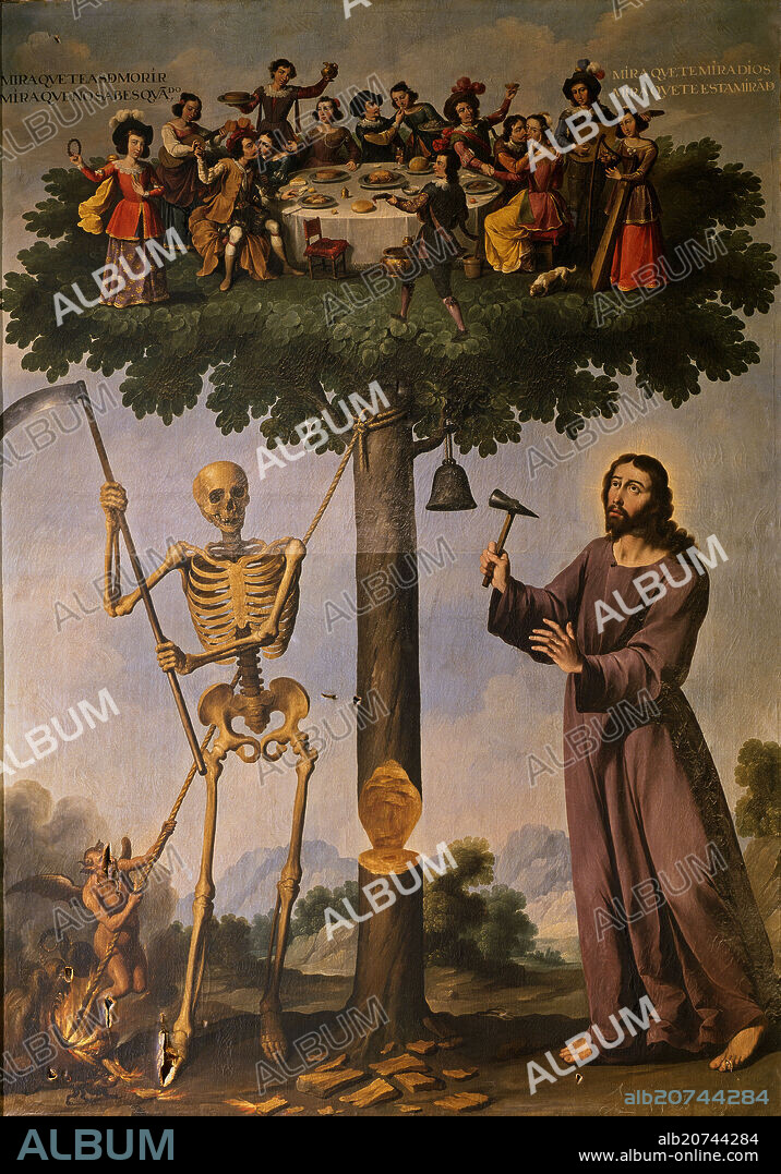 IGNACIO DE RIES (1612-1661). ALEGORIA DEL ARBOL DE LA VIDA - 1653 - O/L - 290x250 cm - BARROCO ESPAÑOL.