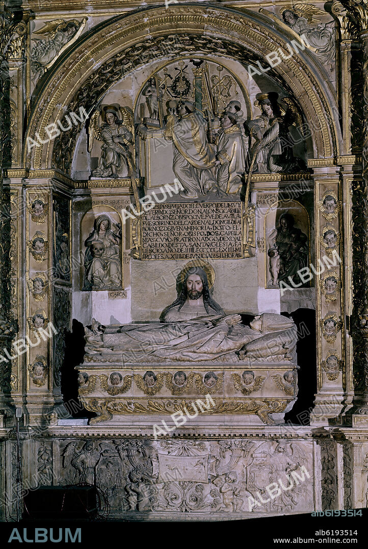 VASCO DE LA ZARZA (1499-1524). SEPULCRO DE ALONSO CARRILLO DE ALBORNOZ EN LA CAPILLA DE SAN ILDEFONSO DE LA CATEDRAL DE TOLEDO - SIGLO XVI.