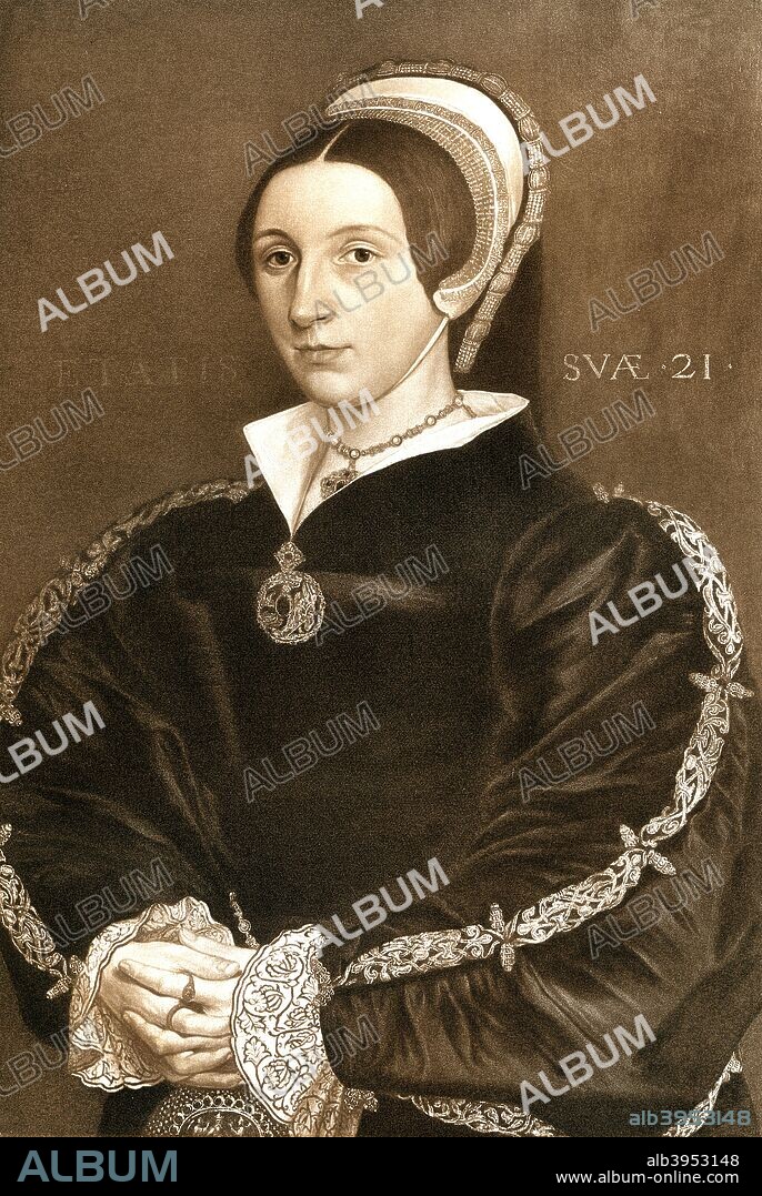 Catherine Howard, fifth wife and Queen of Henry VIII, (1902). Catherine (c1520-1542) became the fifth queen consort of Henry VIII on 28 July 1540. She is sometimes known by Henry's reference to her as the rose without a thorn. Despite this, he had her beheaded because of her alleged adultery. Taken from the book Henry VIII by AF Pollard, 1902.