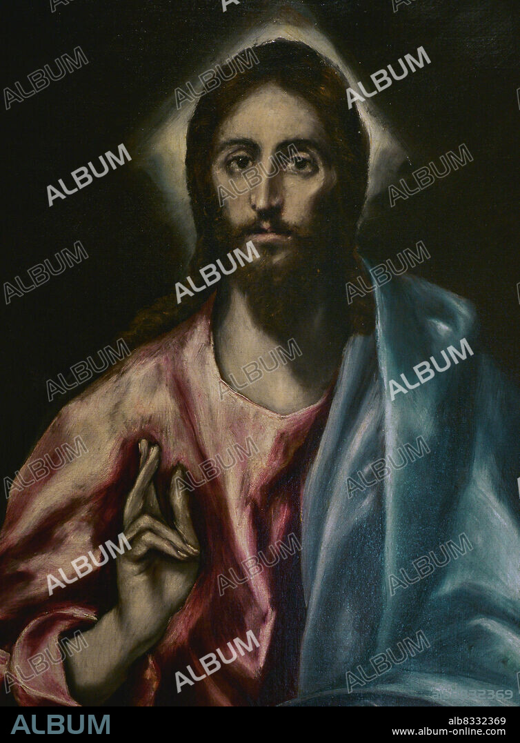 EL GRECO (1541-1614). SPANISH PAINTER BORN IN CRETE.. El Greco (Doménikos Theotokópoulos) (1541-1614). Pintor español nacido en Creta. Cristo Salvador, h. 1608-1614. Oleo sobre lienzo (100 x 80 cm). Detalle. Museo del Greco. Toledo. Castilla-la Mancha. España.