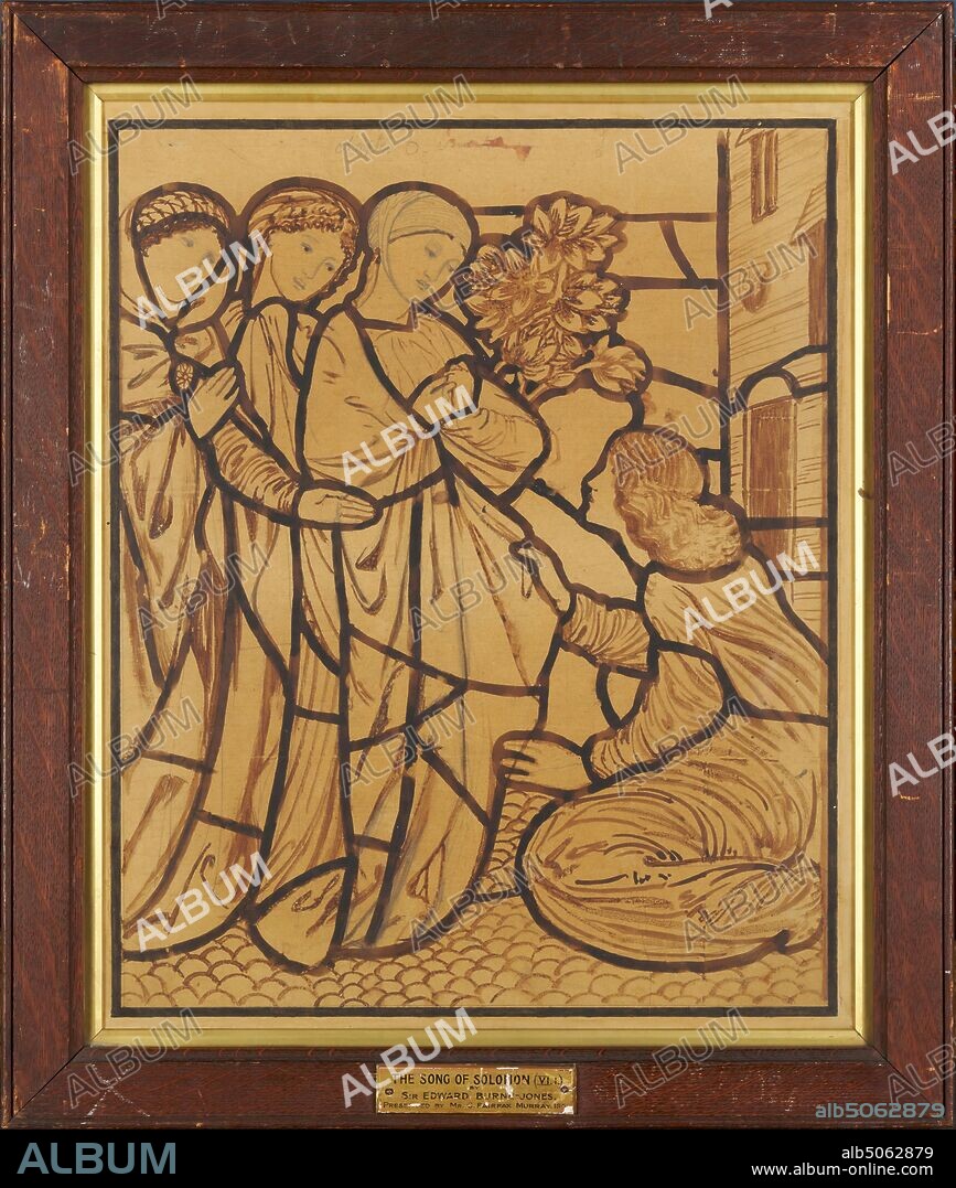 The Song of Solomon, 'Whither is thy Beloved gone, O thou fairest among Women', 1862-3 Sir Edward Burne-Jones (d.1898), Design for St Helen's Church, Darley Dale, Derbyshire, Art Movement, Pre-Raphaelite, 19th Century, Ink, Pencil, Women, Wash drawing, Religion, Old Testament, Works on Paper.