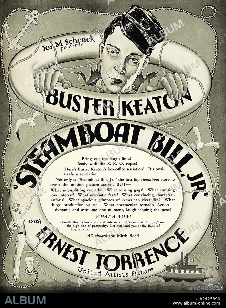 BUSTER KEATON in STEAMBOAT BILL JR., 1928, directed by CHARLES REISNER. Copyright UNITED ARTISTS.