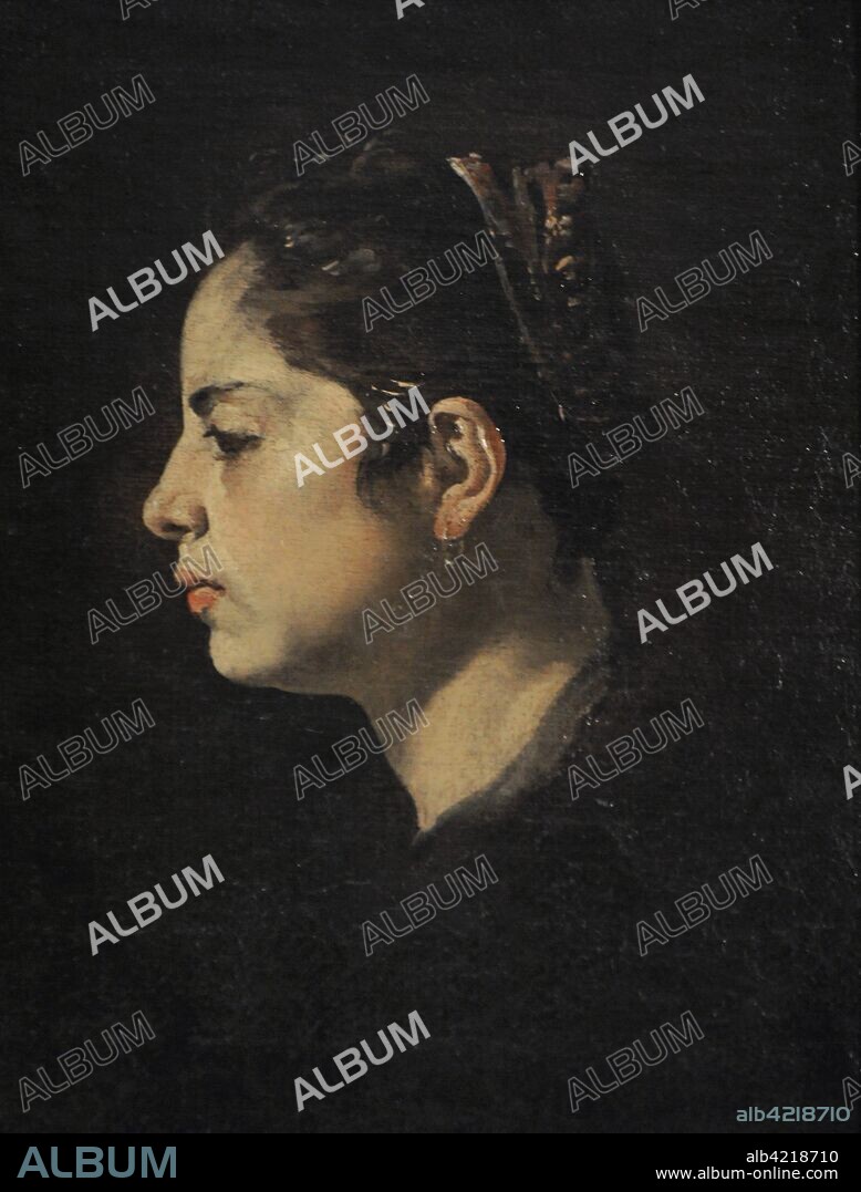 Painting attributed to Diego Rodriguez de Silva y Velazquez (1599-1660). Spanish Baroque painter. Head of a Young Woman, ca.1624. Lazaro Galdiano Museum. Madrid. Spain.