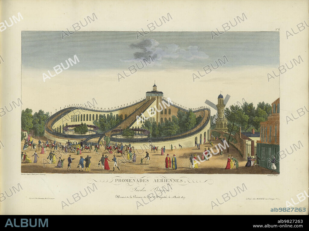 HENRI COURVOISIER-VOISIN. Promenades aériennes, jardin Baujon, honoré de la présence de Sa Majesté le 3 août 1817.