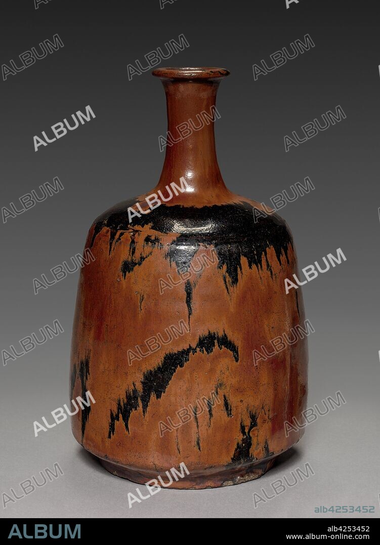 Bottle Vase: Seto Ware, first half of 17th century. Japan, Aichi Prefecture, Seto Kilns or Gyu Prefecture, Mino Kilns, late Monoyama (1573-1615) - early Edo (1615-1868) periods. Slip glazed stoneware; overall: 25.3 cm (9 15/16 in.).