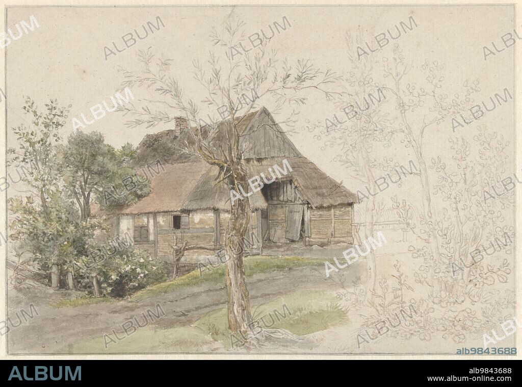 JACOB ERNST MARCUS. Farmhouse with trees in Delden, 1810.