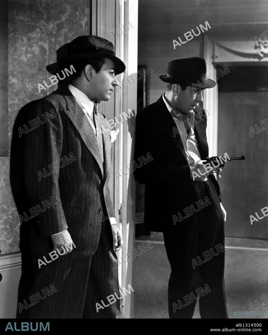 GEORGE RAFT and HUMPHREY BOGART in INVISIBLE STRIPES, 1939, directed by LLOYD BACON. Copyright WARNER BROTHERS.