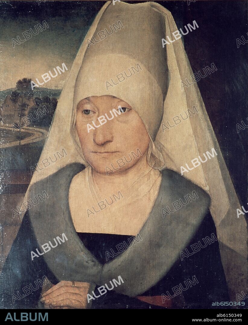 HANS MEMLING (1435-1494). RETRATO DE UNA VIEJA MUJER - SIGLO XV.