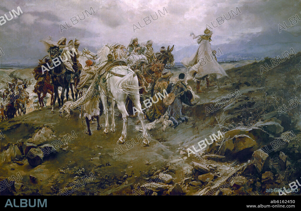 FRANCISCO PRADILLA Y ORTIZ (1848-1921). EL SUSPIRO  DEL MORO - 1892 - PINTURA HISTORICISTA- ECLECTICISMO ESPAÑOL.
