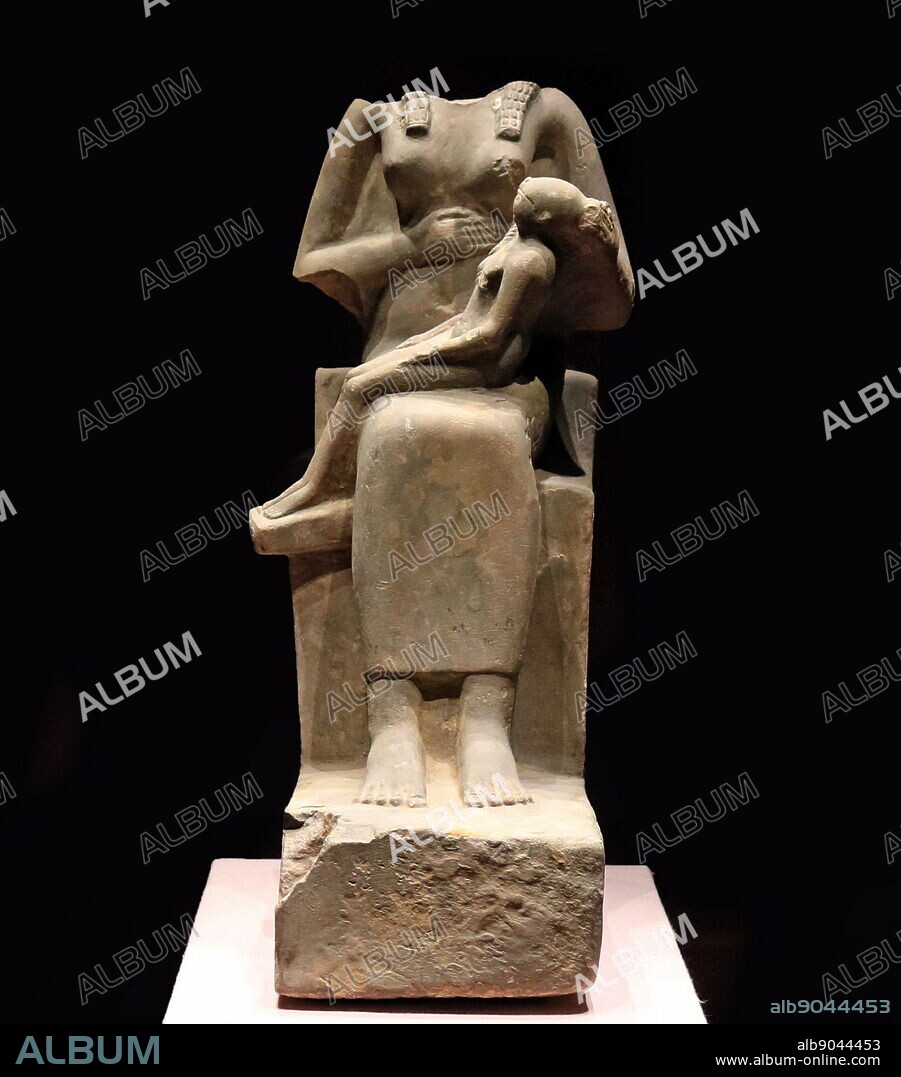 Statue of Isis a major goddess in ancient Egyptian religion whose worship spread throughout the Greco-Roman world. Isis was first mentioned in the Old Kingdom (c.2686 - c.2181 BCE) as one of the main characters of the Osiris myth, in which she resurrects her slain brother and husband, the divine king Osiris, and produces and protects his heir, Horus. She was believed to help the dead enter the afterlife.