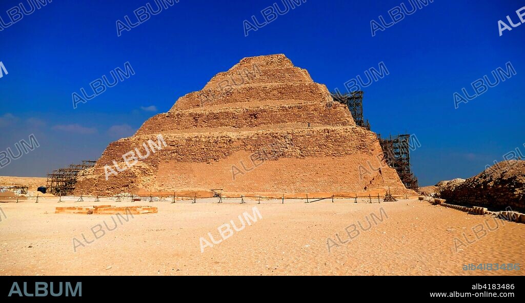 Step Pyramid of Djoser. at Saqqara. Egypt. Saqqara was an ancient burial ground in Egypt. serving as the necropolis for the Ancient Egyptian capital. Memphis. Djoser was the first or second king of the 3rd Dynasty (ca. 2667 to 2648 BC) of the Egyptian Old Kingdom (ca. 2686 to 2125 BC).