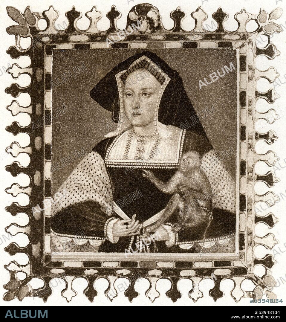 'Catherine of Aragon', 16th century, (1902). Catherine, (in Spanish, Catalina de Aragon,1485-1536) was queen consort of England as Henry VIII of England's first wife. Henry tried to have their twenty-four year marriage annulled in part because all their male heirs apparent died in childhood. Illustration from Henry VIII, by A F Pollard, published by Goupil and Co, (London, New York, Paris, Edinburgh, 1902).