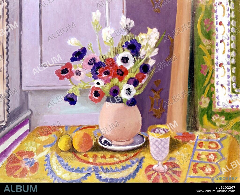Les Anemones - 1924. by Henri Matisse born Henri-Émile-Benoît Matisse in France,. Henri Matisse (December 31, 1869 - November 3, 1954) was a French Artist, noted for his use of colour and his fluid, brilliant and original draftsmanship.. Kunstmuseum, Bern. ©2006 TopFoto.