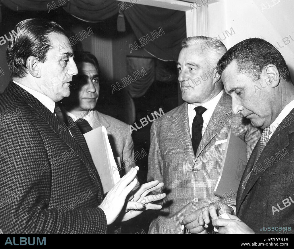 Luchino visconti. vittorio de sica. paolo stoppa. 1962. (Photo by: Marka/Universal Images Group via Getty Images).