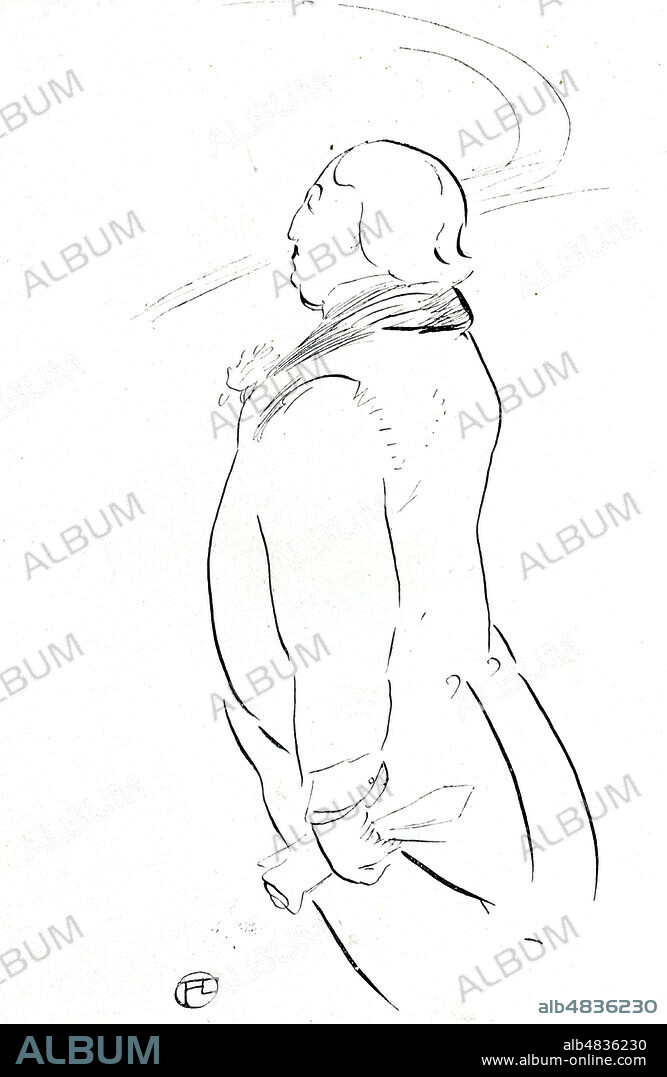 Oscar WILDE (1854-1900) par Toulouse-Lautrec (1864-1901). Dessin vers 1890. Credit : Collection KHARBINE-TAPABOR.