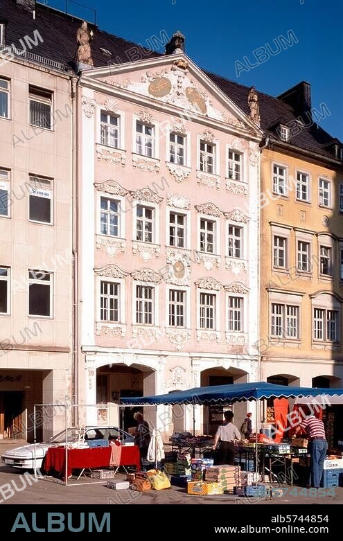 Chemnitz (Sachsen), Siegertsches Haus, Markt 20. (erbaut 1737-41; Architekt: Johann Christoph Naumann). Außenansicht. Foto.