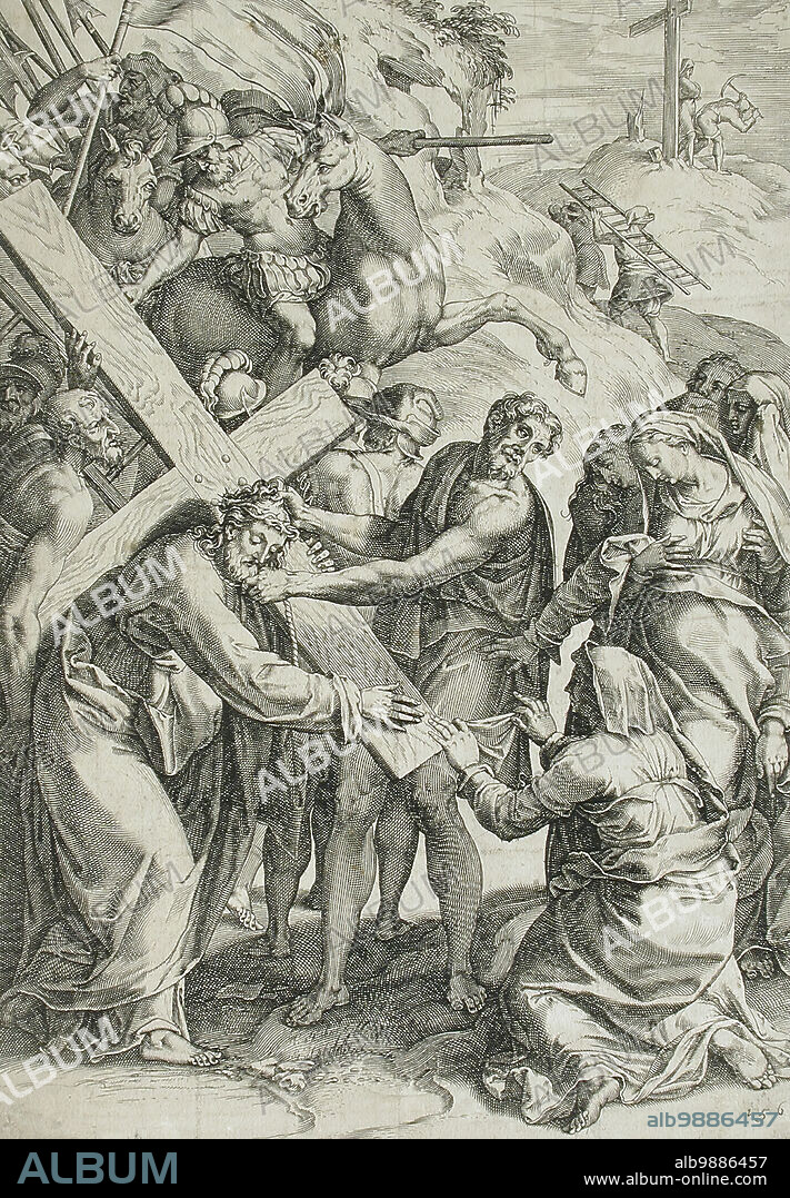 CORNELIS CORT. Christ Carrying His Cross, 1567.