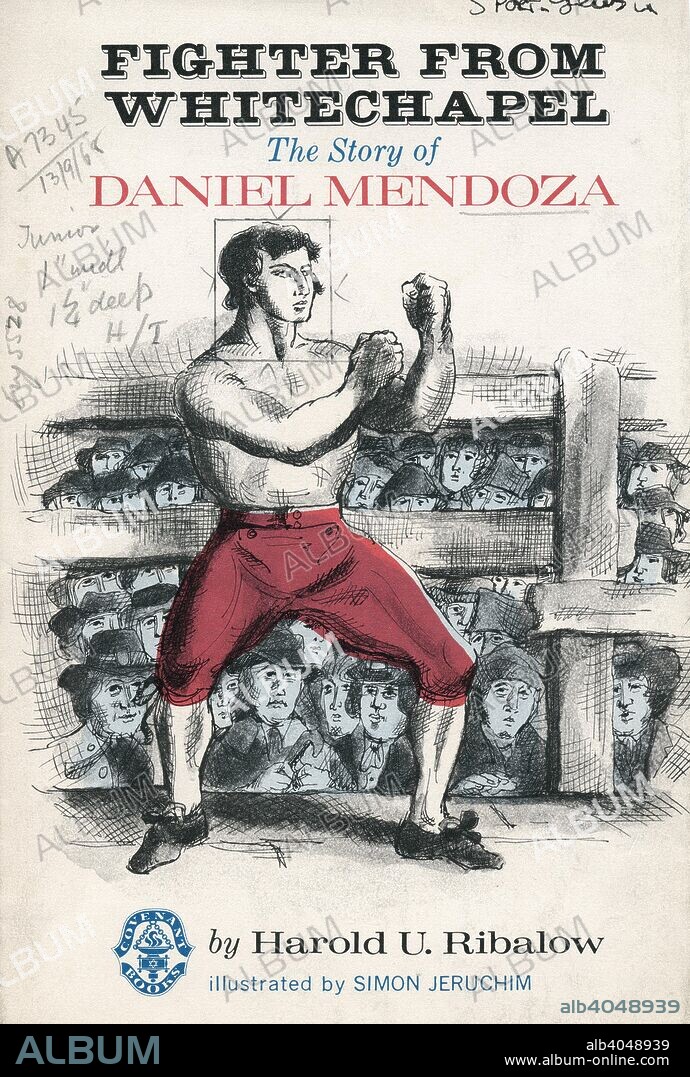 Daniel Mendoza (1764-1836), Jewish boxer. Book cover from Mendoza's autobiography.