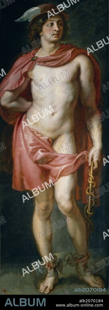 PETER PAUL RUBENS. Pedro Pablo Rubens / 'Mercurio', 1636-1638, Escuela Flamenca, Óleo sobre Lienzo, 180 cm x 69 cm, P01677.