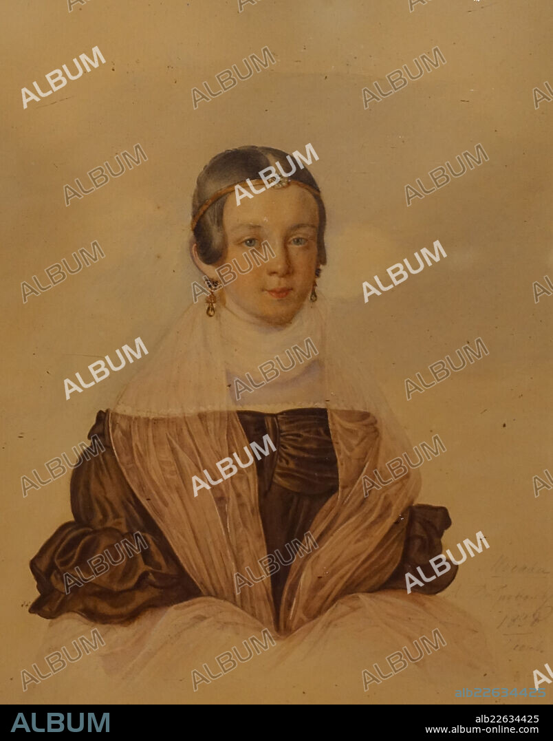 Portrait of Ekaterina Nikolaevna Dmitrieva-Mamonova. 1838. Alexey Stepanovich Dobrovolsky (1791-1844). Russia. Paper, watercolour. The Pushkin State Museum of Fine Arts.