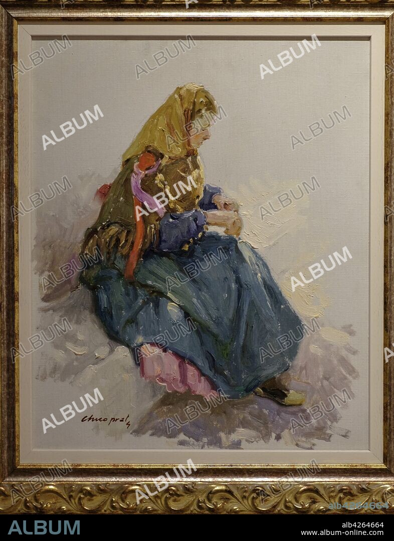 escena de la ibiza tradicional, oleo sobre tela, Jose Manuel Chico Prats, Museo de Etnografía de Eivissa, Can Ros - Puig de Missa, Santa Eulària des RiuIbiza, balearic islands, Spain.