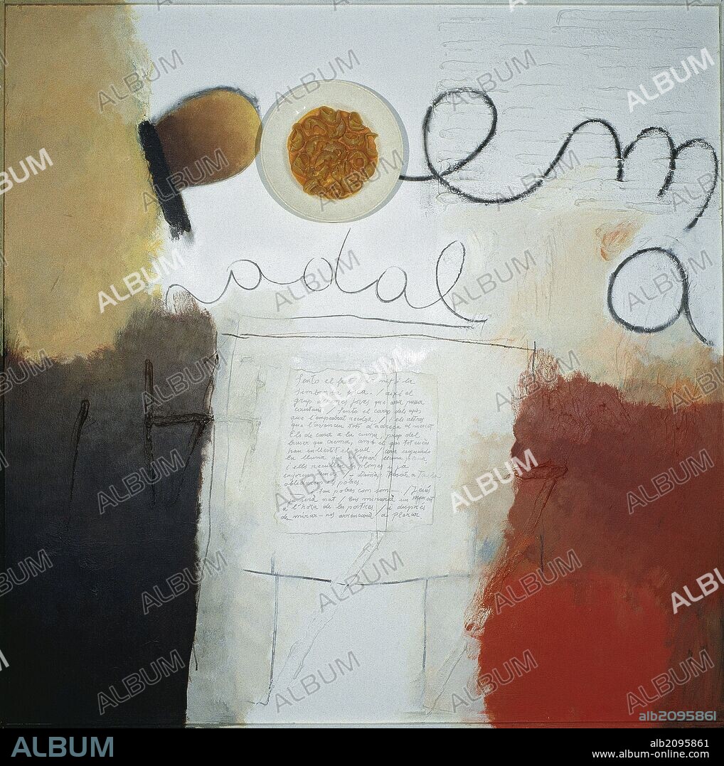 JOSEP GUINOVART. ARTE SIGLO XX. ESPAÑA. GUINOVART I BERTRAN, Josep (1927-2007). Pintor catalán. "POEMA DE NADAL" (POEMA DE NAVIDAD). Año, 1996. Técnica mixta sobre madera.