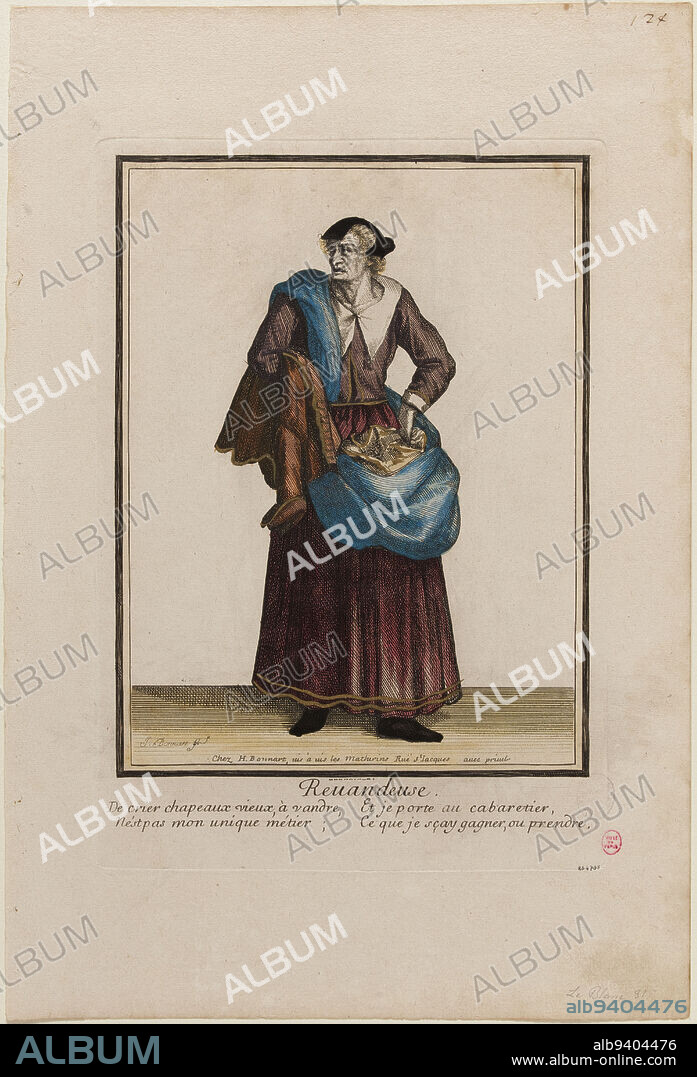 La Vendeuse, Bonnart, Jean-Baptiste, Engraver, Bonnart, Henri (known as Henri II Bonnart), Print dealer, Print, Graphic arts, Print, Paris, Paris, Dimensions - Work: Height: 27.2 cm, Width: 19 cm.