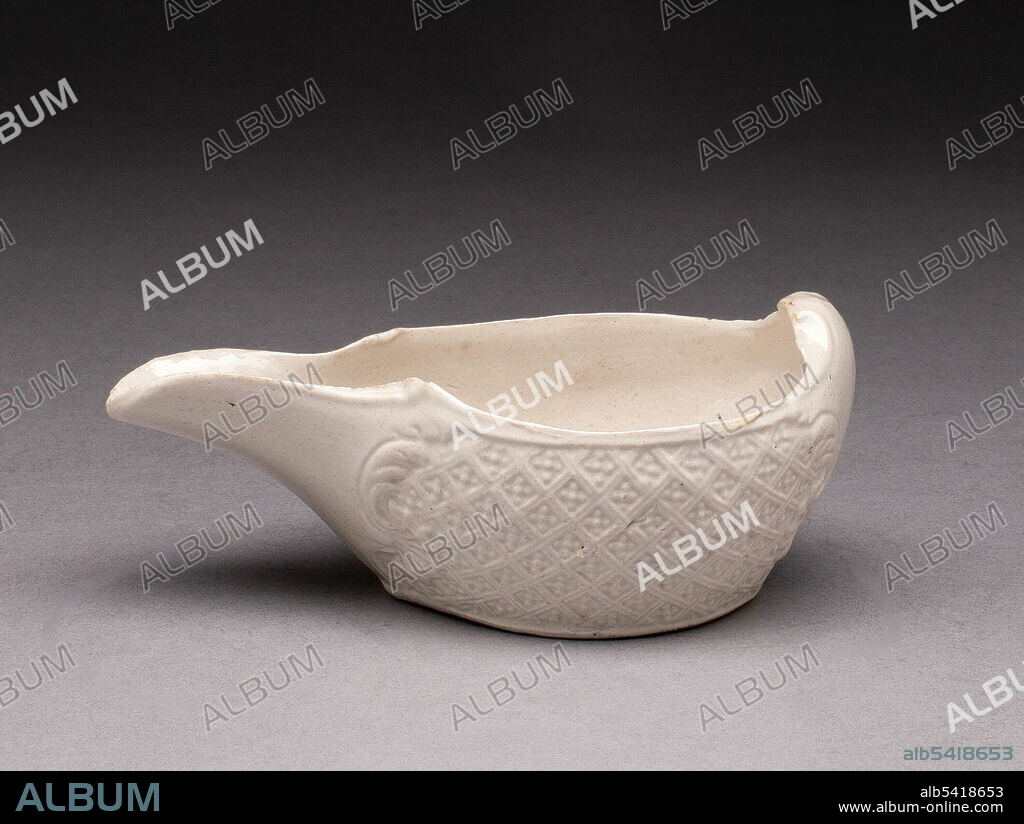 STAFFORDSHIRE POTTERIES. Pap Boat, Staffordshire, 1750/59.